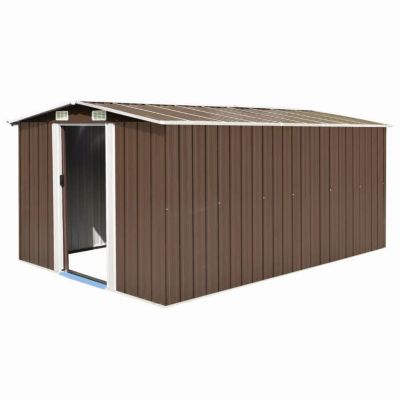 vidaXL Abri de jardin 257x392x181 cm Métal Marron 143347