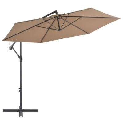 vidaXL Parasol en porte-à-feux avec poteau en aluminium 300 cm Taupe