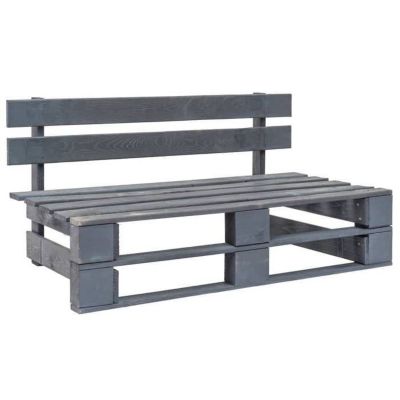 Vidaxl Banc palette de jardin en bois gris - 2 personnes - 110x65x55cm - vue 3
