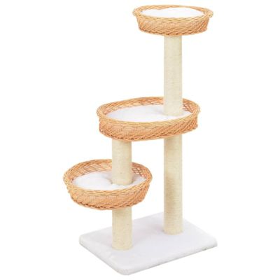Vidaxl Arbre à chat avec griffoir en sisal Naturel Bois de saule Beige - vue 3