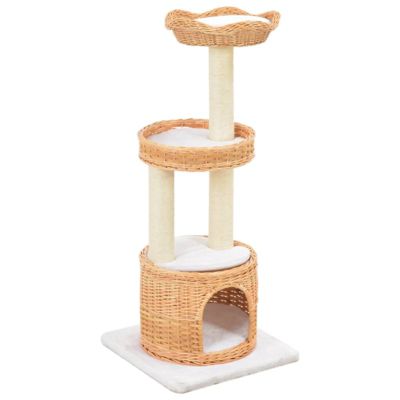 Vidaxl Arbre à chat avec griffoir en sisal Naturel Bois de saule Beige - vue 2
