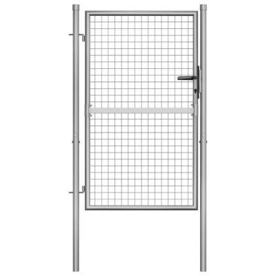 vidaXL Porte de jardin Acier galvanisé 105x175 cm Argenté