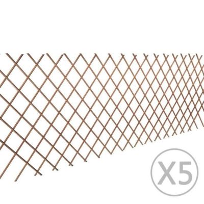 vidaXL Clôture en treillis de saule 5 pcs 180x90 cm