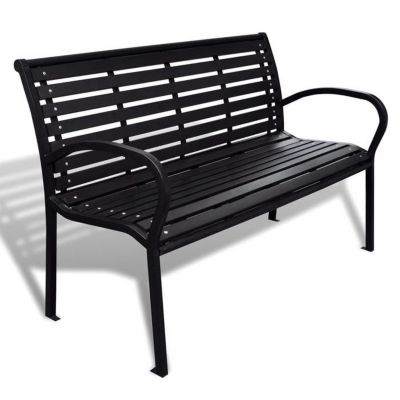 Vidaxl Banc de jardin 125 cm acier et WPC noir 41556 - vue 5
