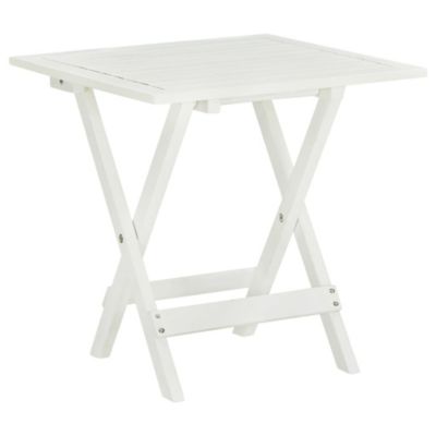 Vidaxl Table de bistro Blanc 46x46x47 cm Bois dacacia massif - vue 3