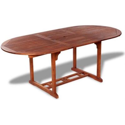 Table de jardin ovale en acacia - Bois - 200 x 100 x 74 cm