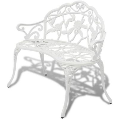 vidaXL Banc de jardin 100 cm Aluminium coulé Blanc 42167