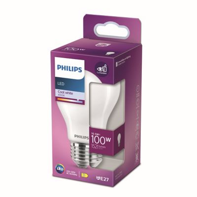 Ampoule LED E27 A60 dépolie 1521lm 10.5W IP20 blanc froid Philips
