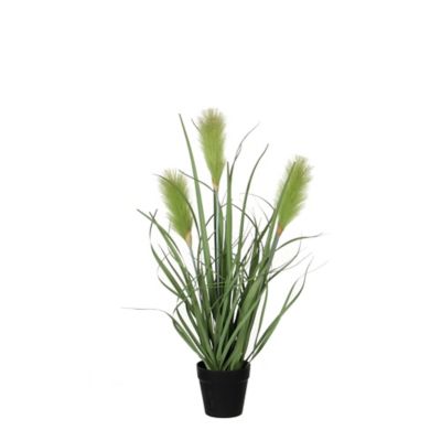 Roseau vert artificiel ø30 x h.53 cm en pot plastique ø10 cm