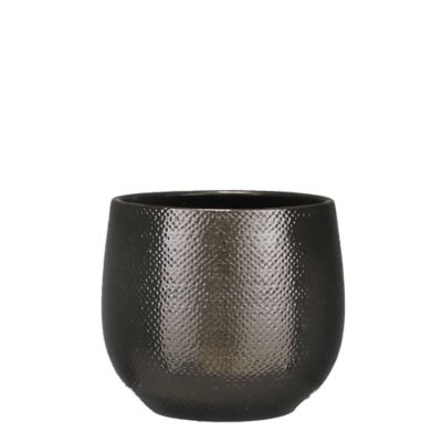 Pot rond céramique Gabriel bronze ø25 x h.20 cm