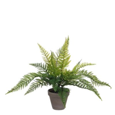 Fougère vert artificiel ø36 x h.40 cm en pot Stan gris ø11,5 cm