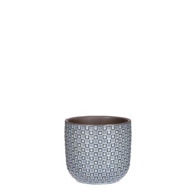 Pot rond céramique Daan bleu ø12 x h.11 cm