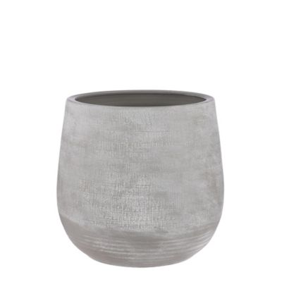 Pot rond terre cuite Victor rond gris ø36 x h.33 cm