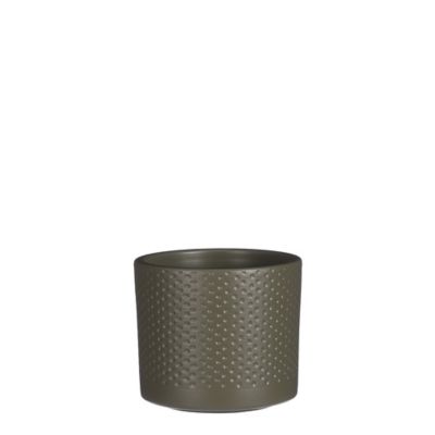 Pot rond céramique Era vert relief ø10 x h.8,5 cm