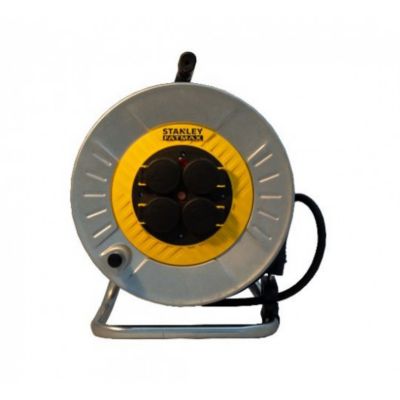 STANLEY 6324 Enrouleur prolongateur 40m H05VV F 3*1.5 mm2 Tambour en métal IP44 équipé d'un disjoncteur thermique - vue 2