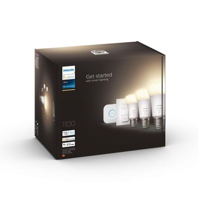 3 ampoules LED connectée Philips Hue A60 IP20 E27 1055lm 9.5W + 1 bridge + 1 switch