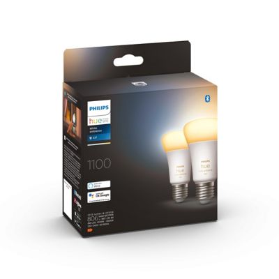 2 ampoules LED connectée Philips Hue IP20 GU10 1100lm 11W blanc