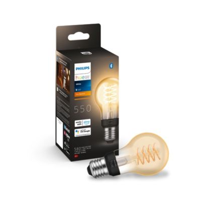 Ampoule LED à filament connectée Philips Hue E27 IP20 580lm doux - vue 1