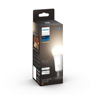 Ampoule LED connectée Philips Hue A60 IP20 E27 1600lm 15,5W blanc chaud