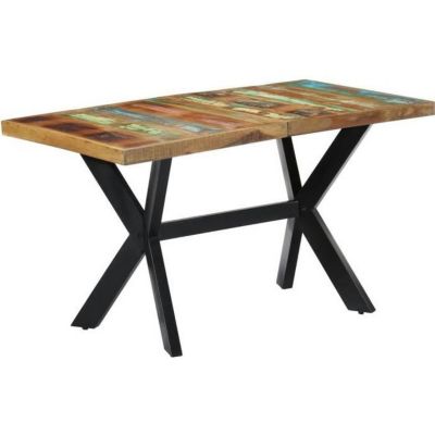 vidaXL Table à dîner 140x70x75 cm Bois de récupération massif