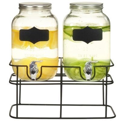 Vidaxl 2 pcs Distributeurs de boissons avec support 2 x 4 L Verre Noir - vue 3