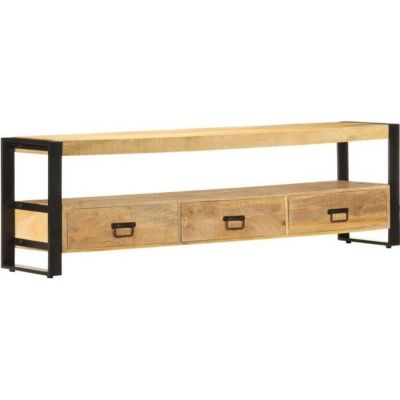 vidaXL Meuble TV 150x30x45 cm Bois solide de manguier