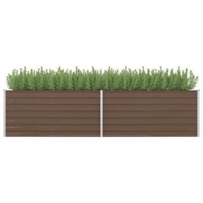 vidaXL Lit surélevé de jardin Marron 320x80x77 cm Acier galvanisé