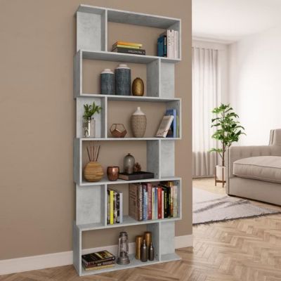 VidaXL Bibliothèque/Séparateur de pièce Gris béton Bois d'ingénierie 800094