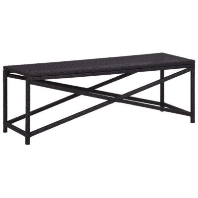 vidaXL Banc de jardin 120 cm Résine tressée Noir 46210
