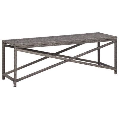 vidaXL Banc de jardin 120 cm Résine tressée Gris 46211