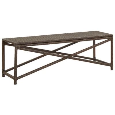 Vidaxl Banc de jardin 120 cm Résine tressée Marron - vue 4
