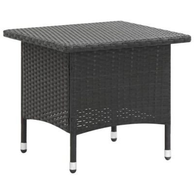 vidaXL Table à thé Noir 50x50x47 cm Résine tressée