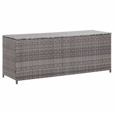 vidaXL Boîte de rangement de jardin Gris 150x50x60 cm Résine tressée
