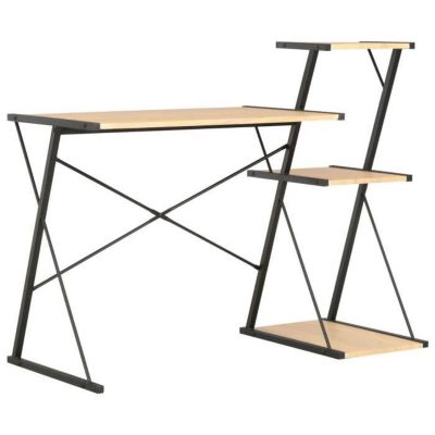 Bureau - VIDAXL - 20289 - Noir et chêne - 116x50x93 cm - Panneaux de particules mat