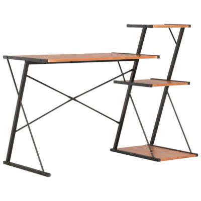 Bureau avec étagère Noir et marron 116x50x93 cm vidaXL