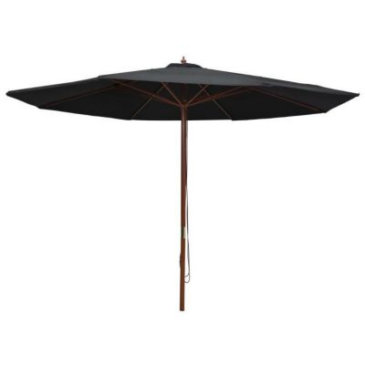 Vidaxl Parasol Extérieur Mât Bois 350 cm Marron - vue 2