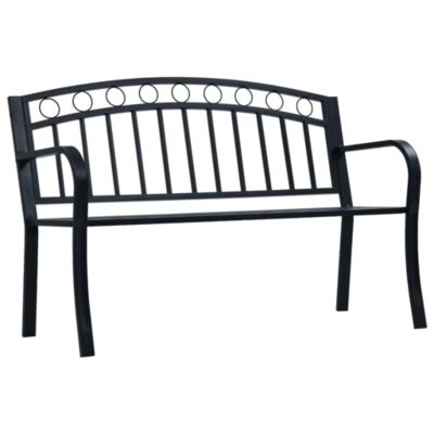 Vidaxl Banc 125 cm Noir Acier Gris - vue 2