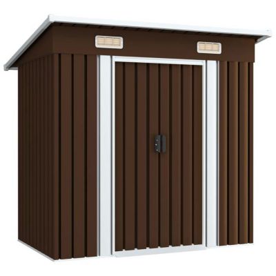 vidaXL Abri de stockage pour jardin Marron 194x121x181 cm Acier 47027