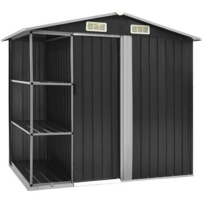 Vidaxl Abri de jardin 205x130x183 cm Gris - vue 3