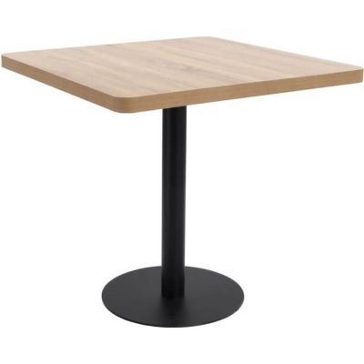 vidaXL Table de bistro Marron clair 80x80 cm MDF