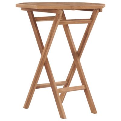 Vidaxl Table de jardin pliable - Teck solide Marron - vue 3