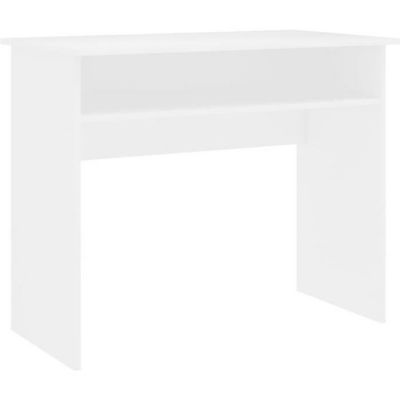 Vidaxl Bureau Blanc - Bois d'ingénierie - vue 2
