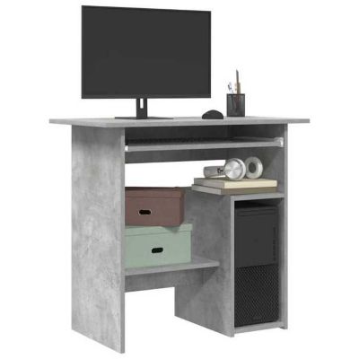 Vidaxl Bureau Gris béton - 80x45x74 cm - vue 3