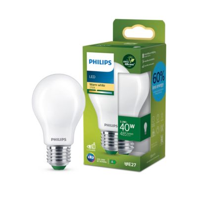 Ampoule LED A60 E27 485lm= chaud Philips ⌀6 cm dépoli