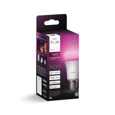 Ampoule LED E27 dépoli connectée RVB variable 1100 lm dimmable Philips Hue - vue 1
