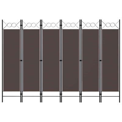 Cloison de séparation 6 panneaux Marron 240x180 cm vidaXL
