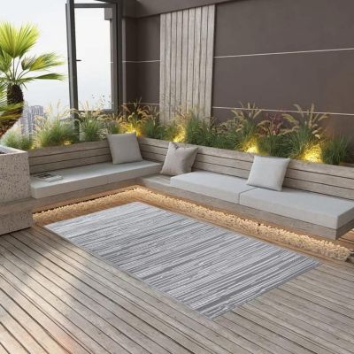 Vidaxl Tapis d'extérieur 120x180 cm Gris - vue 6