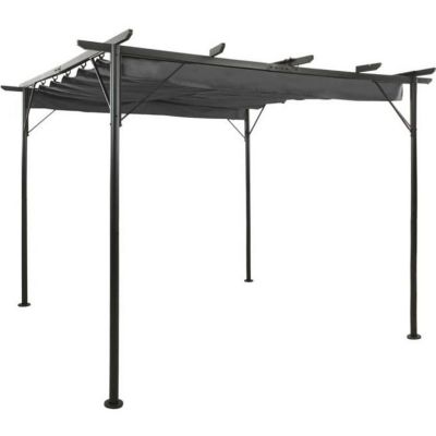 Pergola - VIDAXL - Toit rétractable - Acier enduit de poudre - 3x3 m - Anthracite