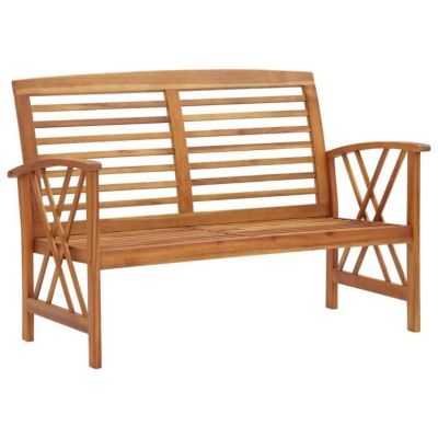 Banc de jardin - VIDAXL - 119 cm - Bois d'acacia massif - 3 places - Style naturel