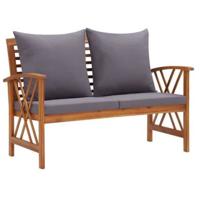 Vidaxl Banc de jardin avec coussins 119 cm Bois solide dacacia - vue 3